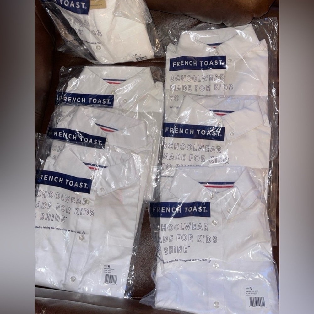 French Toast Classic White Button-Up Shirts size 8 7 total Brand new Never worn